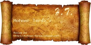 Hohner Teréz névjegykártya